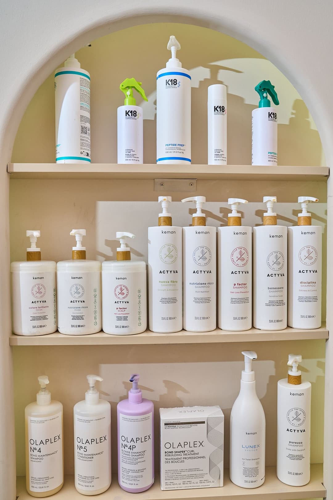 K18 haircare displayed in an arch