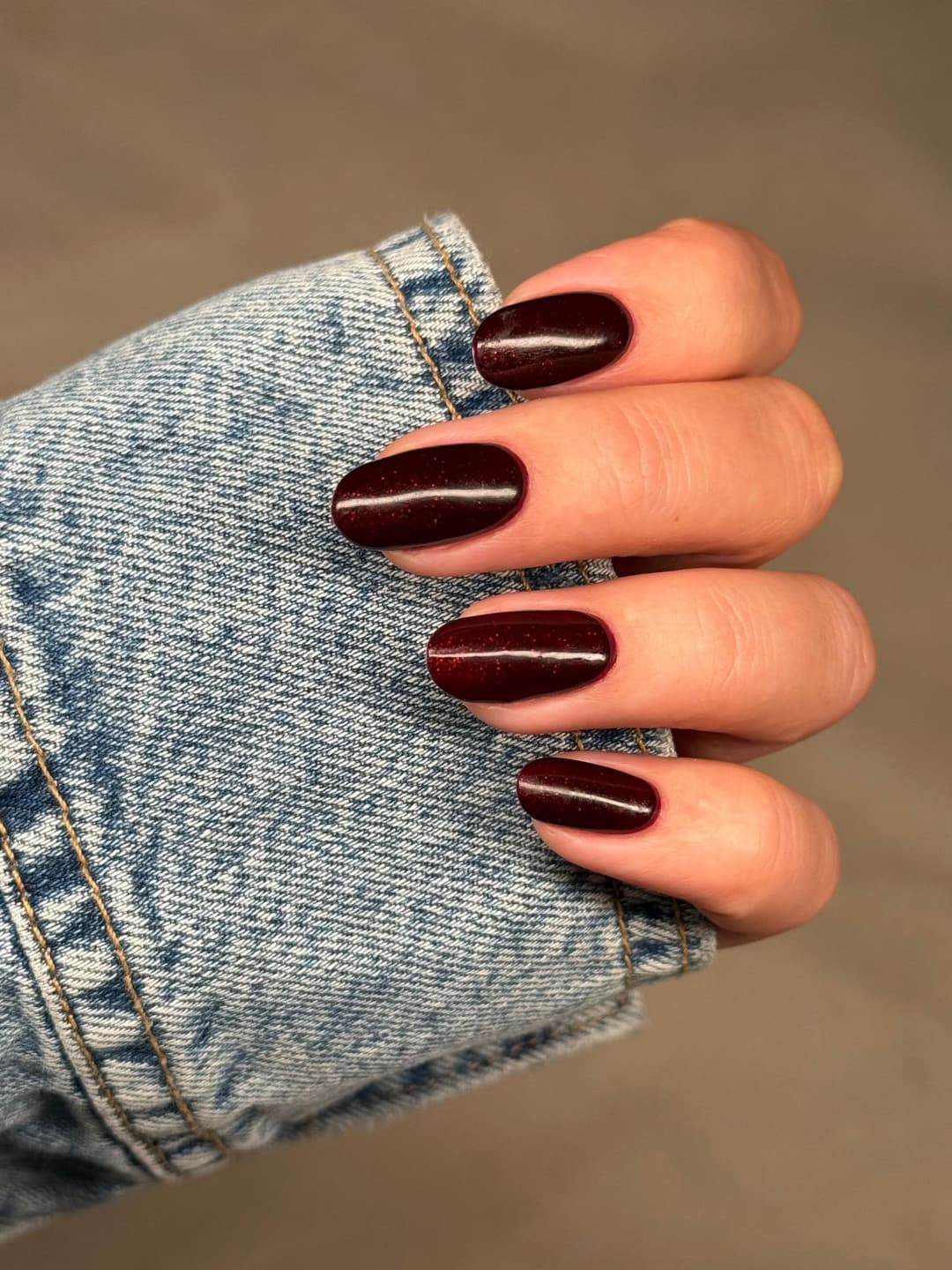 Dark cherry almond nails, Simplice Beauty Lounge, Ras Al Khaimah