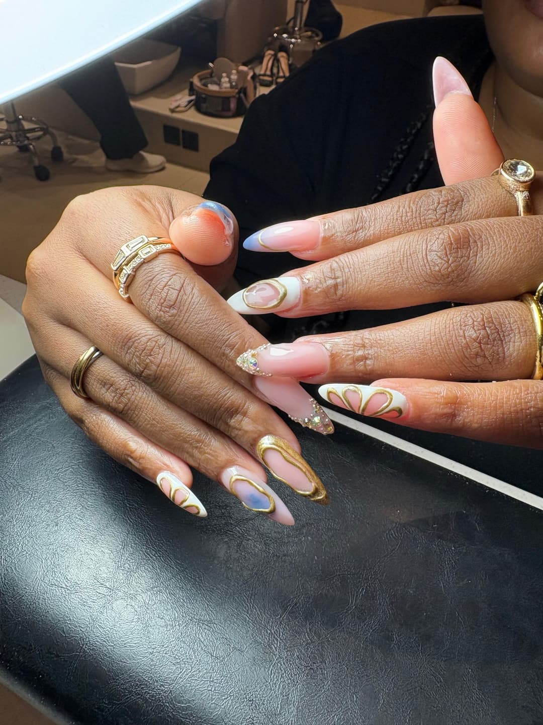 Nail art with gold detail, Simplice Beauty Lounge, Ras Al Khaimah