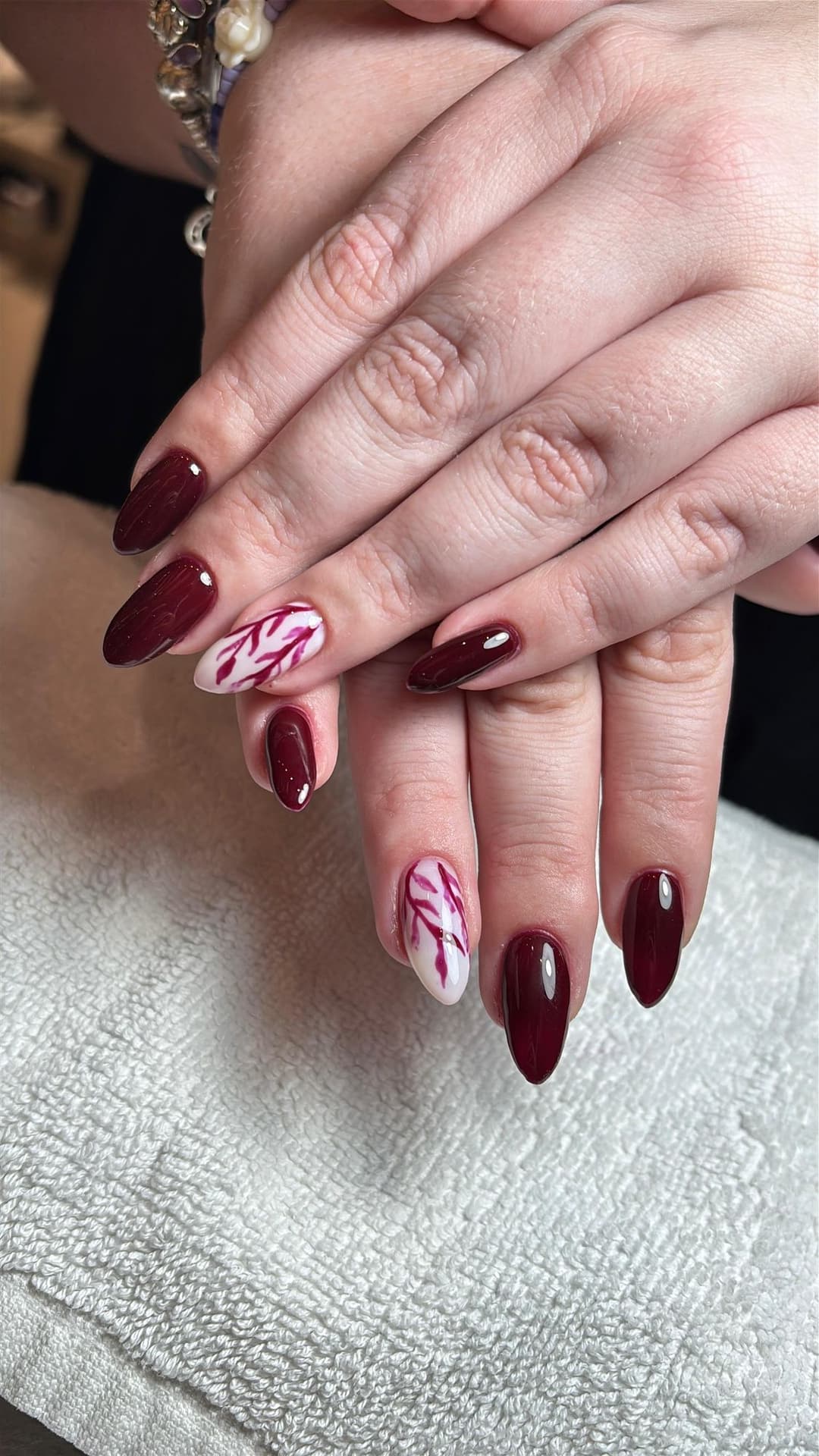 Burgundy nail art, Simplice Beauty Lounge, Ras Al Khaimah