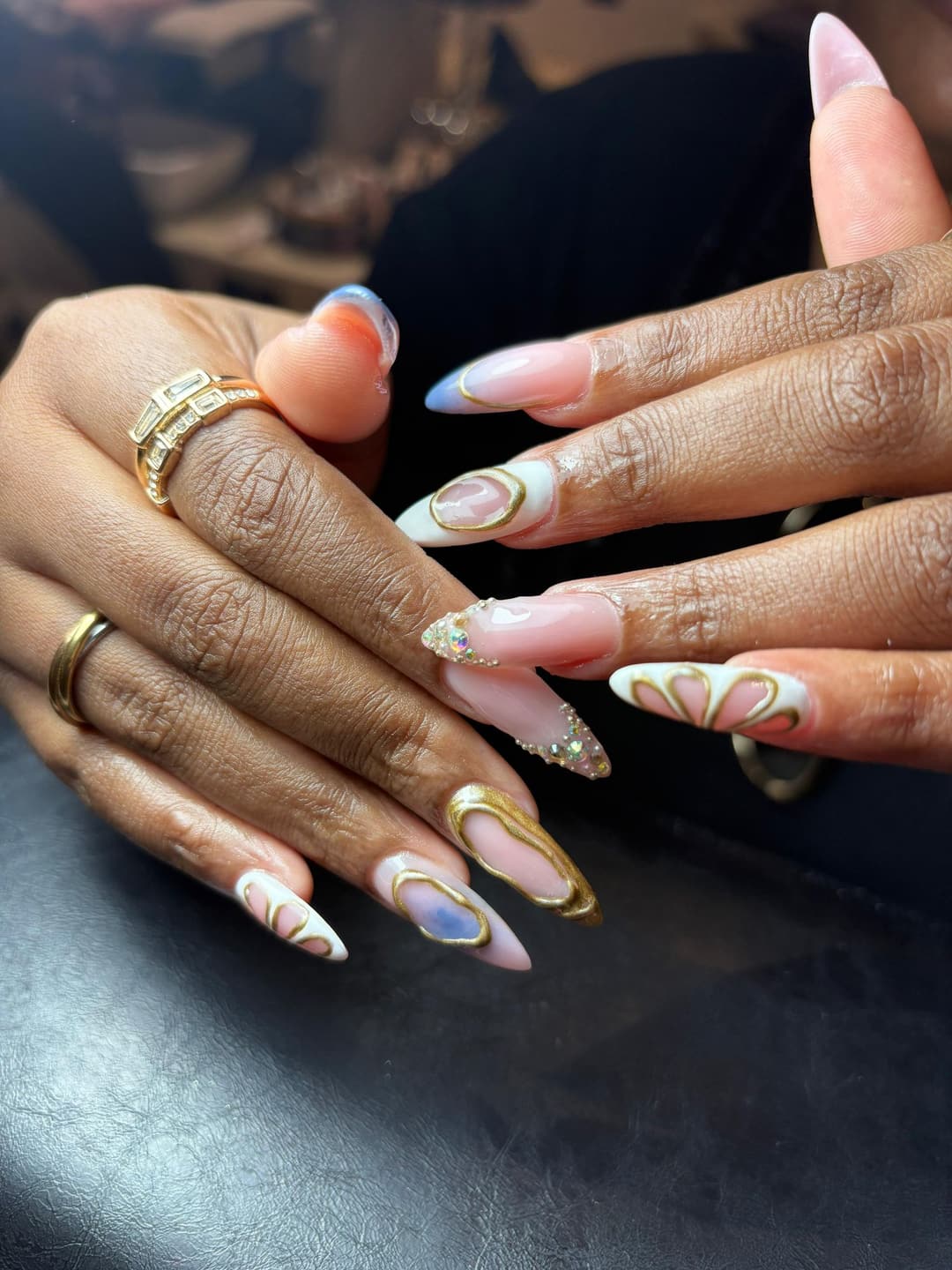 Gold detail nail art, Simplice Beauty Lounge, Ras Al Khaimah