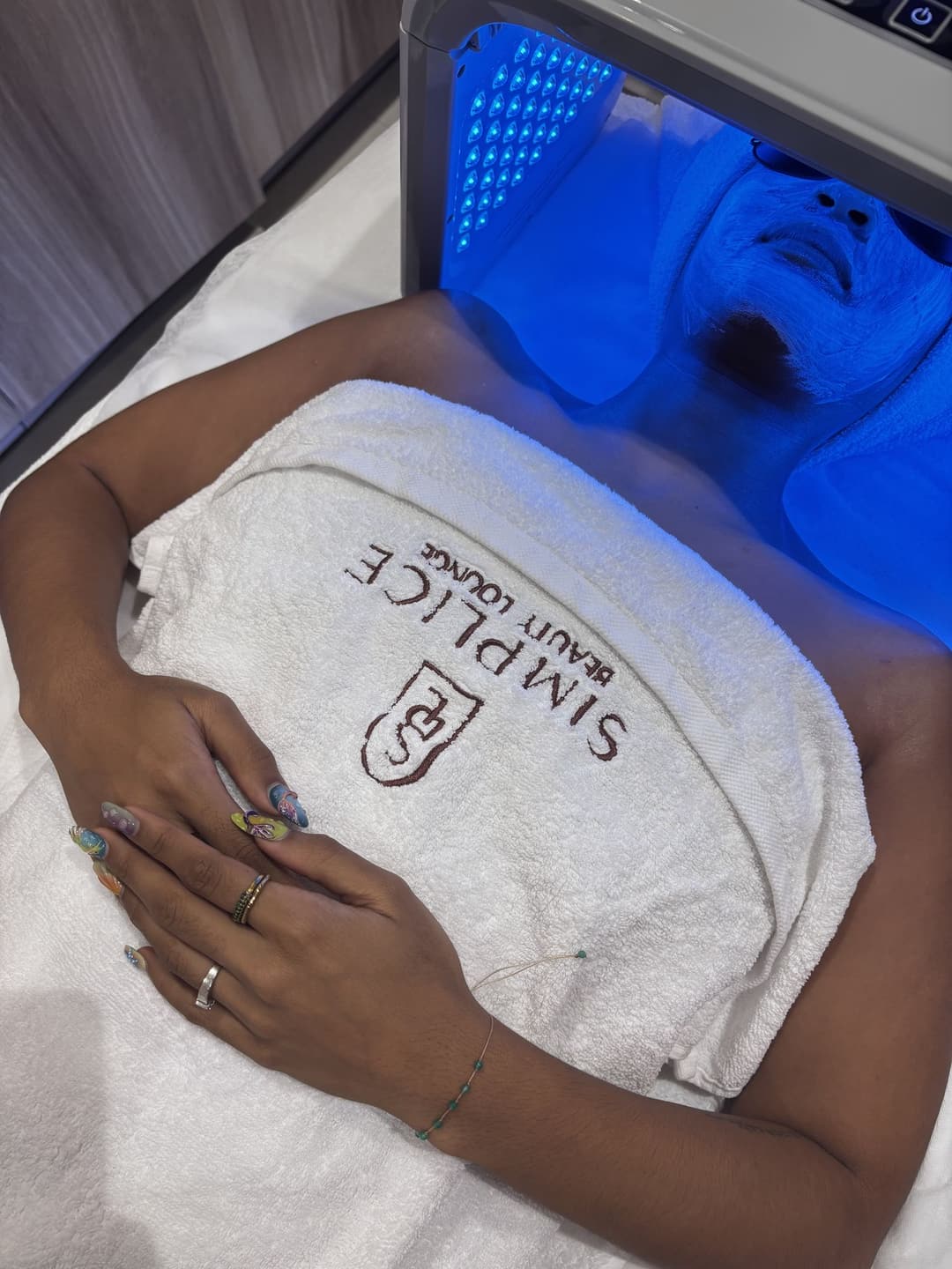 Facial treatment in the treatment room at Simplice Beauty Lounge